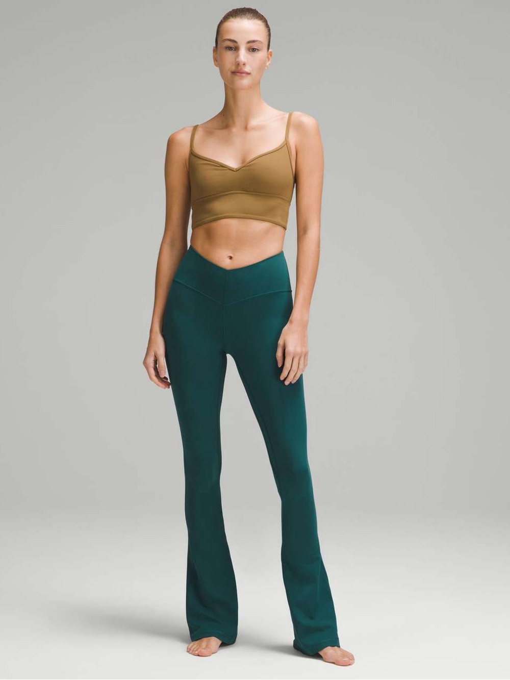 lululemon align v-waist mini-flared pant storm teal sz 6